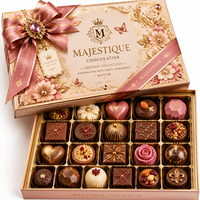 Boîte cadeau de luxe en papier rigide recyclable pour chocolat au lait - Design floral, dorure à chaud, revêtement UV, formes personnalisables, mariage