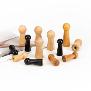 Ganchos de pared de madera maciza de haya, forma poligonal, tipo montado en la pared, para ropa detrás de puertas o en paredes - Product Image 2