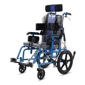 Le plus récent fauteuil roulant pour paralysie cérébrale à panacée directe avec siège souple à cadre en acier et pneu solide