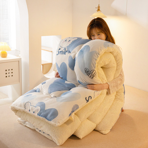 売れ筋の居心地の良い暖かい加重フランネルシェルパベッドシーツブランケット - Product Image 4