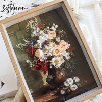 Cadre photo mural en bois personnalisé en gros, bricolage, acrylique, cadeau de luxe, fleur naturelle préservée séchée, boîte à ombre 3D profonde