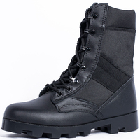 Bottes tactiques Panama mi-mollet en cuir et tissu, semelle en caoutchouc, pour hommes, randonnée en plein air, désert, travail, entraînement
