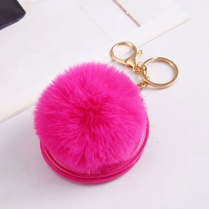 Pom Poms Keychains Faux Rabbit <b>Keyring</b> for Women Handbag Bag Plush Pompoms Fur Keychain Promotion Gift - Product Image 3