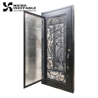 Conceptions de porte en métal en fer forgé Offre Spéciale de haute qualité Porte d'entrée simple avant Maison Porte d'entrée extérieure Autre Moderne