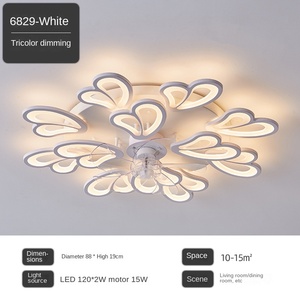 Lámpara de Techo Moderna con Ventilador LED, Control Remoto y Función de Atenuación, Acrílico de Alta Calidad, 5 Aspas, Iluminación para Sala de Estar - Product Image 5