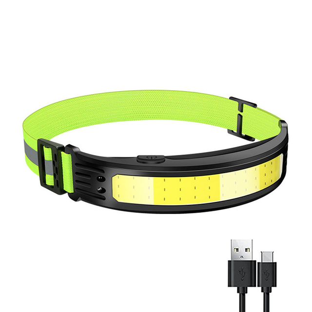 Colorful High Lumen ABS Plastic COB LED Waterproof Rechargeable Headlamp with USB-C Charging for Outdoor Cycling Camping