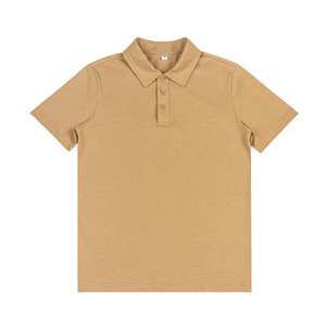 เสื้อโปโลผ้าฝ้ายสีพื้นแขนสั้นสำหรับใส่ทุกวัน สีเหลืองทราย สีขาว สีดำ - Product Image 1