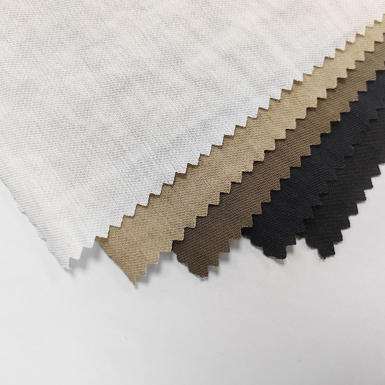 72% Rayon 20% Nylon 8% Linen 135gsm Light Weight Plain Dyed Breathable Blend Woven Jersey Fabric for Girls' Dresses