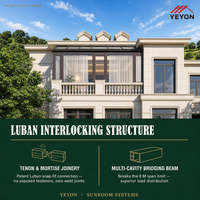 Système de vitrage en aluminium Yeyon OEM pour kit d'assemblage de fenêtres professionnel, véranda extérieure résidentielle, maison en verre
