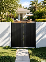 Op maat gemaakte ingang grote vierkante buisvormige schuifpoort nieuw design aluminiumlegering metalen tuinhek poortdeur voor villa