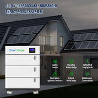 Baterai LiFePO4 All-in-One 5kWh 10kWh, Dapat Ditumpuk, 48V 51.2V 100AH, CAN, Penyimpanan Energi Surya, Cadangan Daya, Hybrid Grid, Proteksi IP54