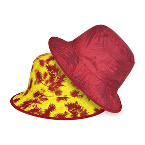 หมวกบักเก็ตกันแดดกลางแจ้งสำหรับผู้หญิงผู้ชาย ผ้าฝ้าย ใส่ได้สองด้าน พิมพ์ลายชายหาด หมวกชาวประมง - Product Image 1