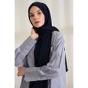 Medina Silk <b>Shawl</b> <b>Navy</b> <b>Blue</b> Long Women's Scarf Elegant Style - Product Image 3