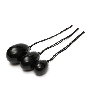 Huevos de jade yoni negros, set de huevos de obsidiana yoni con cuerda y caja de regalo - Product Image 5