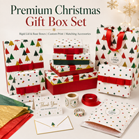 Coffret cadeau rigide de Noël avec logo personnalisé, boîte d'emballage en papier avec ruban pour bonbons, cosmétiques, vêtements