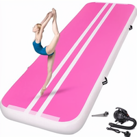Tapis de gymnastique aérienne gonflable pour acrobaties, épaisseur 4, 10/13/16 pieds, imperméable, pour entraînement à domicile, avec pompe