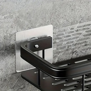 OEM fabbrica all'ingrosso doccia Caddy <span class=keywords><strong>scaffale</strong></span> organizzatore Rack autoadesivo <span class=keywords><strong>nero</strong></span> mensole <span class=keywords><strong>da</strong></span> bagno cesto mensola a <span class=keywords><strong>parete</strong></span> per il bagno - Product Image 4