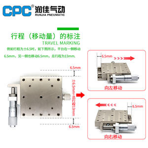Composant industriel LBX40/60/25/LBY80, mouvement linéaire de précision manuel à réglage fin, glissière en acier inoxydable, déplacement de l'axe X - Product Image 2
