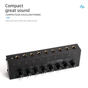 Amplifier Kompak 8 Saluran HA800 Amplifier Mini Pemisah Stereo Cocok untuk Headphone Amp Audiophile