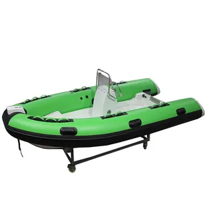 CE approval fiberglass deep v bottom rib boat 430 hypalon inflatable shipping sailing boat dinghy rib boats for sale