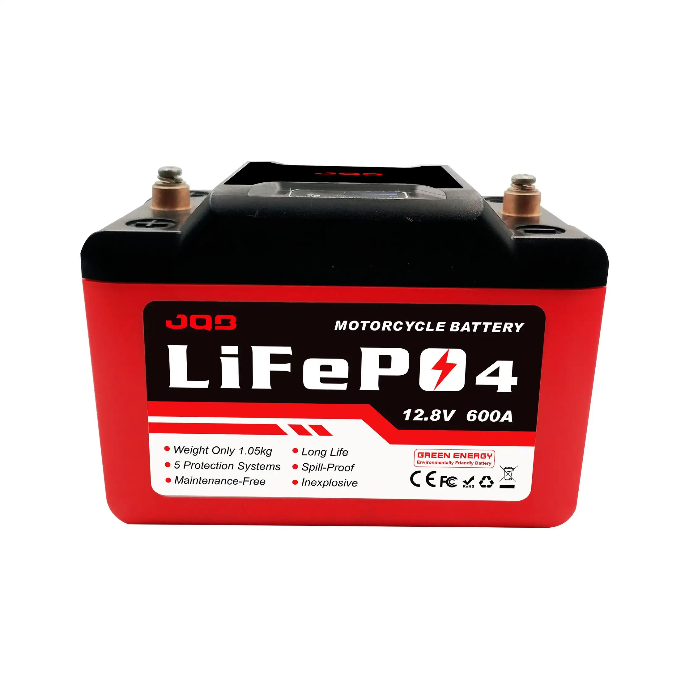 LiFeP04-batería de litio de alta calidad para motocicleta, pila de hierro de 12,8 v, 6Ah, en lugar de batería de plomo ácido de 18Ah