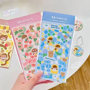 custom printing vinyl korean cartoon cute deco stickers goo card sticker for gift