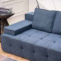 Canapé-lit sectionnel en tissu technique, compressé enroulé individuellement, avec rembourrage en éponge, idéal pour appartement