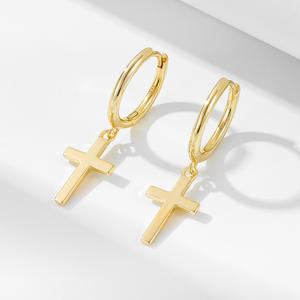 Boucles d'oreilles tendance SPJ en argent sterling S925, style hip-hop punk, croix pendante, boucles d'oreilles créoles personnalisées, bijoux de <span class=keywords><strong>mode</strong></span> pour femmes - Product Image 5