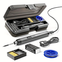 Kit de Soudure Portable USB à Chargement Manuel 5V 8W Sans Fil Multi-Têtes pour Réparation, Mini Fer à Souder Domestique à Batterie Lithium