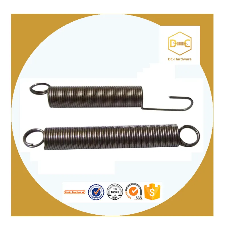 minimum OEM custom 10mm window stainless steel wire long hook low tension extension coil spring