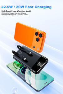 <span class=keywords><strong>Batterie</strong></span> <span class=keywords><strong>externe</strong></span> portable 20000mAh avec charge rapide PD 22.5W, câbles Type C intégrés, affichage numérique LED - Product Image 4