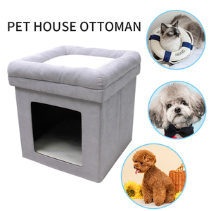 Casa di tessuto di lino pouf <span class=keywords><strong>pieghevole</strong></span> cane di casa pet ottoman casa sedile <span class=keywords><strong>poggiapiedi</strong></span> - Product Image 2
