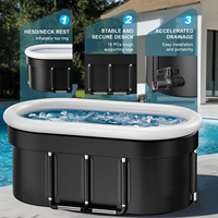 Grande baignoire ovale pour bain de glace, adaptée aux athlètes, seau à glace portable multicouche en PVC pour l'extérieur, pour la récupération