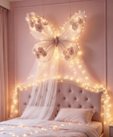 Décoration de mariage suspendue en tulle, papillons artificiels, installation artistique de plafond, ornement de toile de fond pour événements et scènes