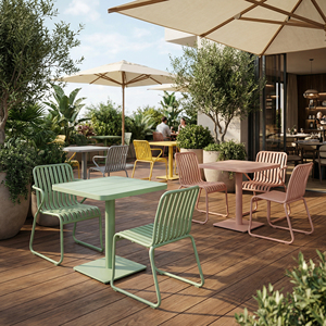 Elegante <span class=keywords><strong>Tavolo</strong></span> <span class=keywords><strong>Quadrato</strong></span> <span class=keywords><strong>da</strong></span> <span class=keywords><strong>Esterno</strong></span> in Alluminio Puro con Finitura Artigianale per Ristoranti e Spazi Esterni - Product Image 3