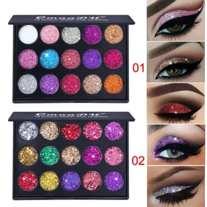 CmaaDu 15 Colors <b>Gold</b> Scallion Powder Diamond <b>Glitter</b> <b>Eyeshadow</b> Tray Shimmering Dazzling Universal Waterproof Easy to Color - Product Image 3