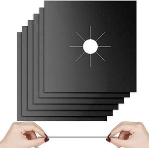 Les coussinets de cuisinière à gaz noir et argent sont des coussinets de protection de cuisinière à gaz <span class=keywords><strong>fluoron</strong></span> d'hiver à haute résistance - Product Image 3