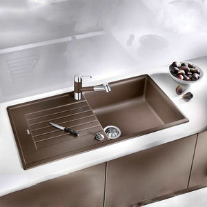 <span class=keywords><strong>Évier</strong></span>s de cuisine en Quartz noir, bol unique de 40 pouces, avec long panneau de vidange - Product Image 2