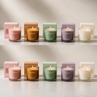 Frasco de Vidrio Transparente de Lujo de 200 ml para Velas con Tapa de Bambú, Frascos de Velas Vacíos Resistentes al Calor, Decoración para el Hogar para Días Festivos y Ocasiones Especiales