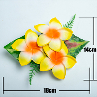 Hawaïen Artificielle 3 Mousse Plumeria Fleur Pince À Cheveux Floral Griffe De Cheveux pour Luau Girl Dance Party