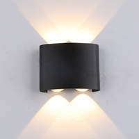 Applique murale moderne classique en aluminium noir, nouveau Design européen, lampe Led 6W 12W 18W, étanche IP65