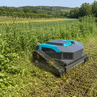 Robot tondeuse télécommandé sans fil sur chenilles tout-terrain, qualité professionnelle, conception haute capacité pour le désherbage routier et agricole