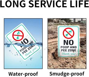 Panneau d'avertissement personnalisé en usine de haute qualité durable et étanche à la rouille sans caca ni pipi pour chien - Product Image 4