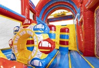 LeTeng LT-246 Combo de château gonflable avec toboggan et manège de fête foraine, château gonflable Hupfburg, parcours d'obstacles, maison, 1000 kg