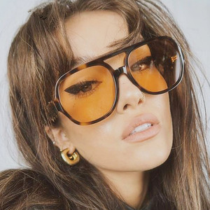 Custom Logo Fashion Fashion Men Women Candy Color Big <b>Frame</b> Pilot <b>Sunglasses</b> Double Beams <b>Square</b> <b>Sunglasses</b> - Product Image 1
