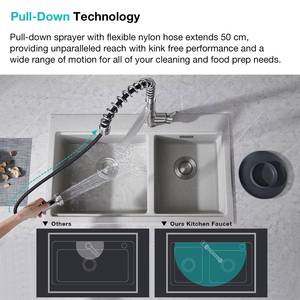 3 Way Filter Drinking Water Sink Mixer Tap Pull Down Kitchen Faucet - Product Image 4