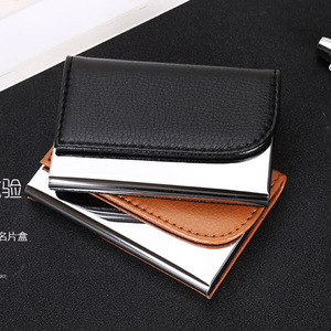 Étui à fermeture magnétique en cuir, étui en métal pour cartes de visite et de crédit, boîte multi-cartes de visite - Product Image 3