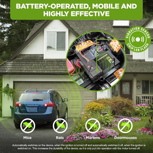 Dispositif <span class=keywords><strong>anti</strong></span>-rongeur pour moteur de voiture avec lumières stroboscopiques à LED à haute tension et démarrage automatique, arrêt, protection du faisceau de câblage - Product Image 2