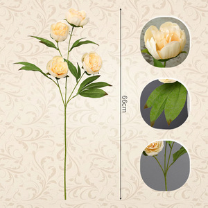 Fiori Artificiali Peonia a 4 Teste Realistici Fatti a Mano in Seta, Bouquet Moderno Minimalista per la Casa - Ingrosso Besten Flowery - Product Image 5