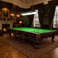 Table de billard baroque pleine grandeur 12 pieds, en acajou massif, pieds sculptés à la main en forme de tête de lion, plateau en ardoise de 50 mm, certifiée ISO 9001, OEM pour la maison
